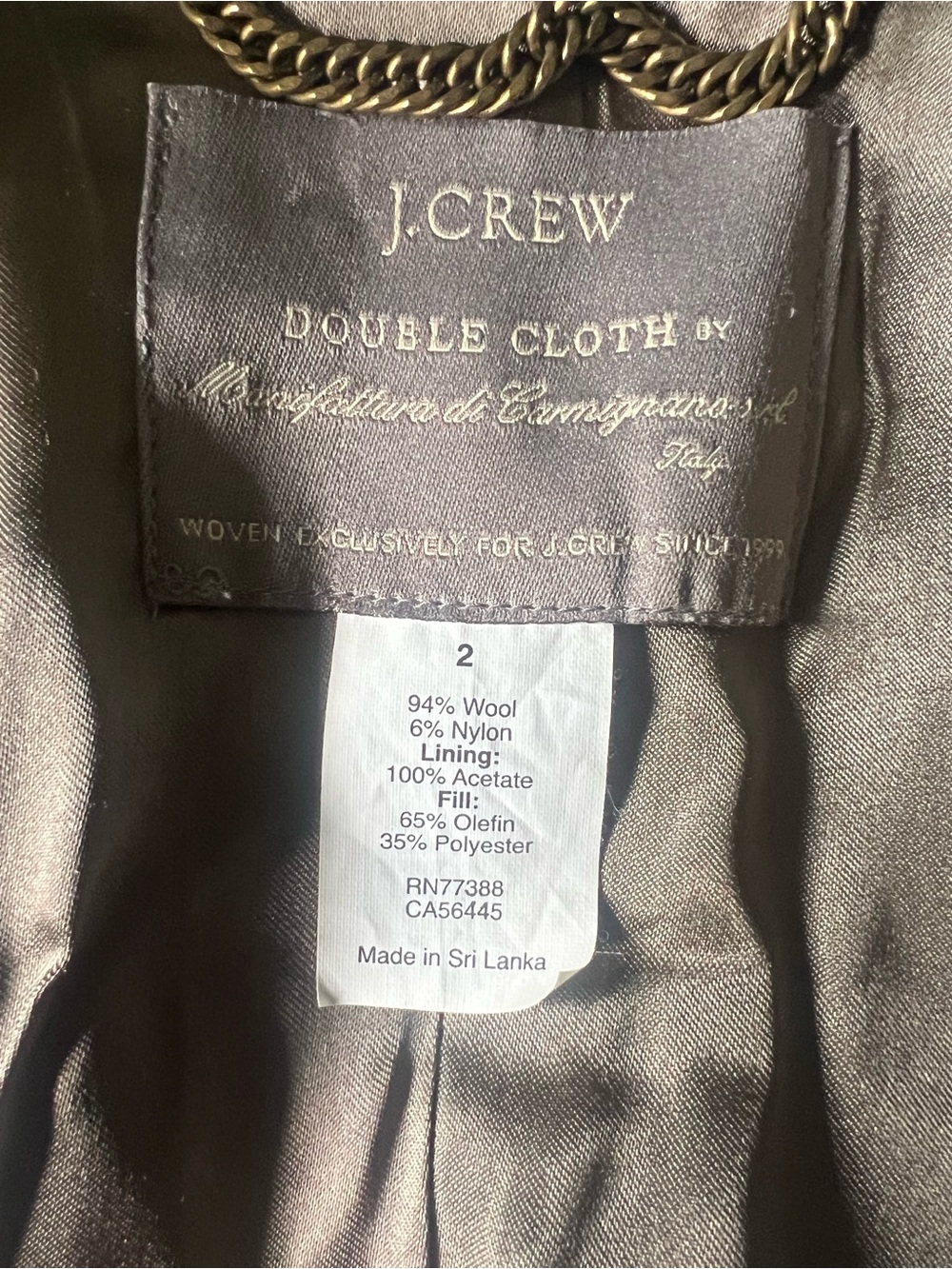 J Crew Classic Lady Day Coat Italian Double-Cloth Wool - Size 2 - Picture 7 of 9